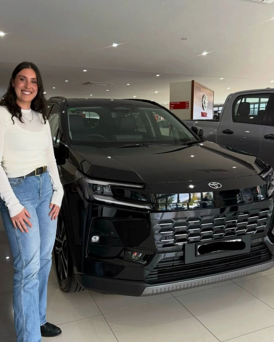 Olivia with her new car